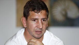 <p>South Africa's Kwagga Smith chatting at a Springbok media briefing Tuesday in Toulon. </p>