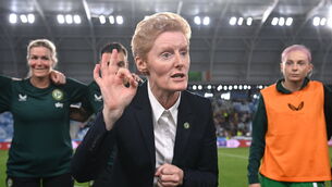 <p>HUNTING THE PERFECT 18: Republic of Ireland interim head coach Eileen Gleeson after the UEFA Women's Nations League B1 match between Hungary and Republic of Ireland. Pic: Stephen McCarthy/Sportsfile</p>