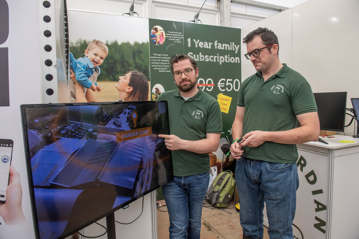 Kevin O'flaherty and James Power of Farm Guardian at the the National Ploughing Championships at Ratheniska, Co Laois. Picture Dan Linehan