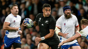 <p>TRACKING WELL: Rieko Ioane and New Zealand are looking solid. Pic:INPHO/Photosport/Andrew Cornaga</p>