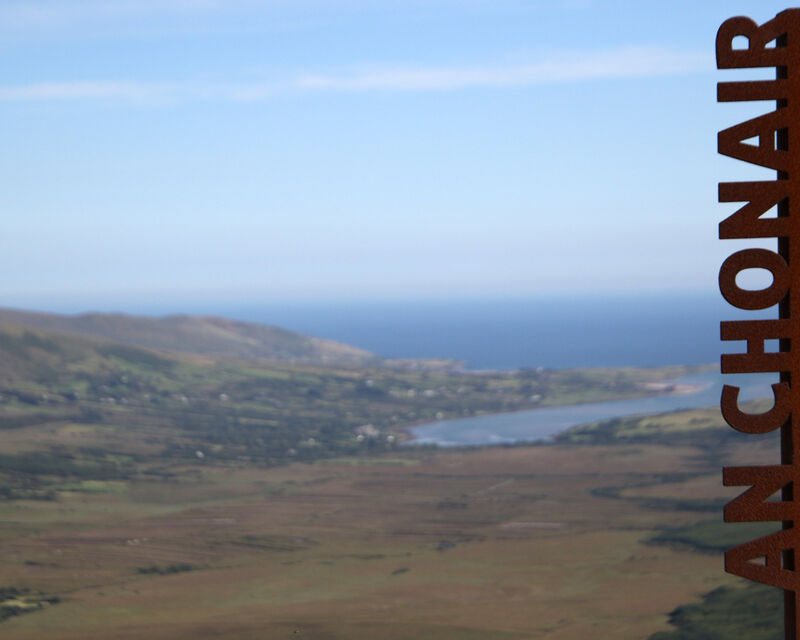 View over the Owenmore from the Connor Pass: the Owenmore drains 17 square miles of mountain at Mount Brandon View over the Owenmore from the Connor Pass: the Owenmore drains 17 square miles of mountain at Mount Brandon