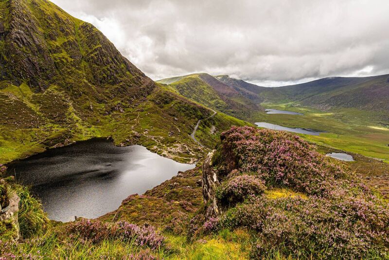 Connor Pass, looking towards lakes feeding the Owenmore River, taken from above Pedlars Lake, with Pedlars Lake part of the larger 1,400 acre land block also for sale. Picture: Noel O Neill Connor Pass, looking towards lakes feeding the Owenmore River, taken from above Pedlars Lake, with Pedlars Lake part of the larger 1,400 acre land block also for sale. Picture: Noel O Neill