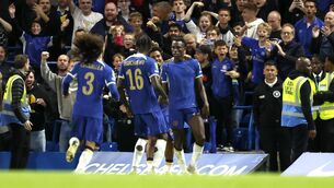 <p>ON TARGET: Chelsea's Nicolas Jackson celebrates with teammates after scoring their sides first goal during the Carabao Cup third round match at Stamford Bridge, London. Picture date: Wednesday September 27, 2023.</p>