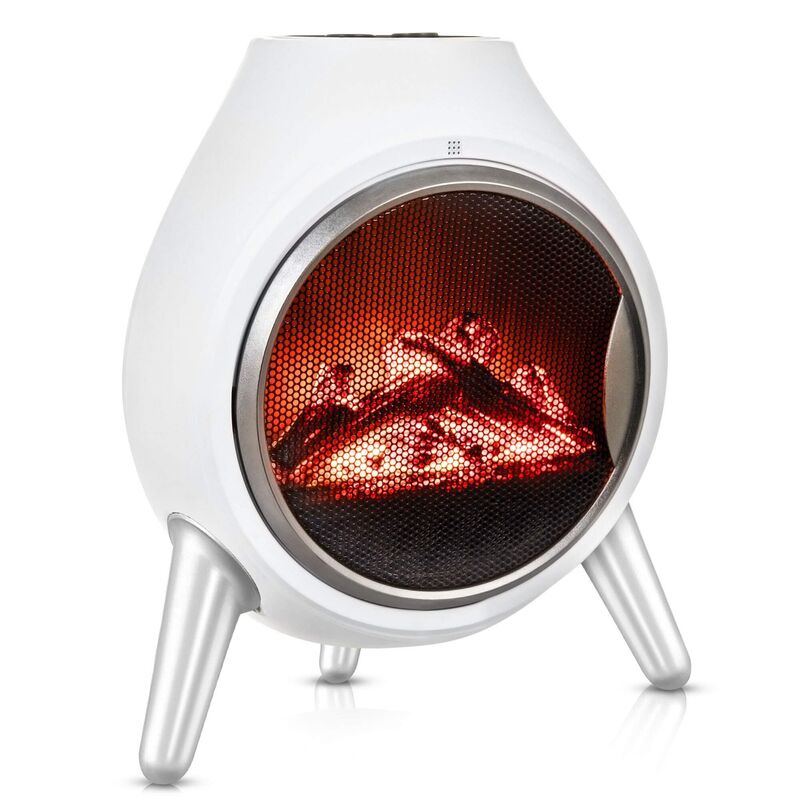 Livivo 1.8kW electric fire in retro-styled pod with legs; from €120. 