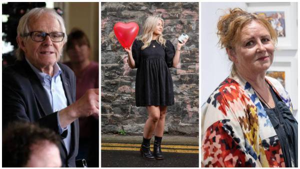 Some of Michelle McGlynn's selections for next week. L-R: Ken Loach delivers heartfelt new film, The Old Oak; Journalist Aoife Moore explores dangers of online dating; and Rita Duffy's exhibition should not be missed.