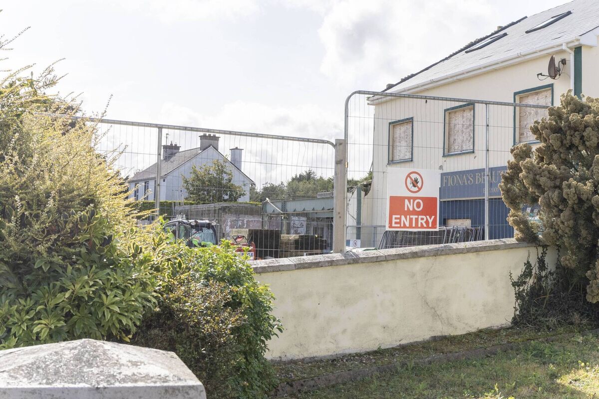 The stark reminder of the tragedy in Creeslough. Picture: NW Newspix