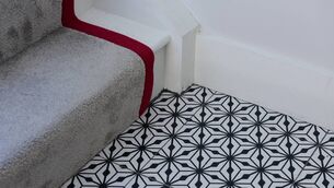 <p>Mix patterns with blocks of colour, as Jennifer does in her hallway. Pictures: Moya Nolan</p>