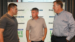 <p class="contextmenu internal_Caption">CROWD-PULLERS: With 232 Irish caps between them, CJ Stander, Ronan O’Gara and Donal Lenihan wowed the sellout crowd at the Sketchers-sponsored Irish Examiner RWC event at Cork’s Clayton Hotel. Pic: Eddie O'Hare</p>