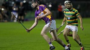 <p>CHASE: Eoghan O'Riordan of St. Catherine's gallops clear of Glen Rovers' Conor Dorris in Riverstown on Friday night.</p>
