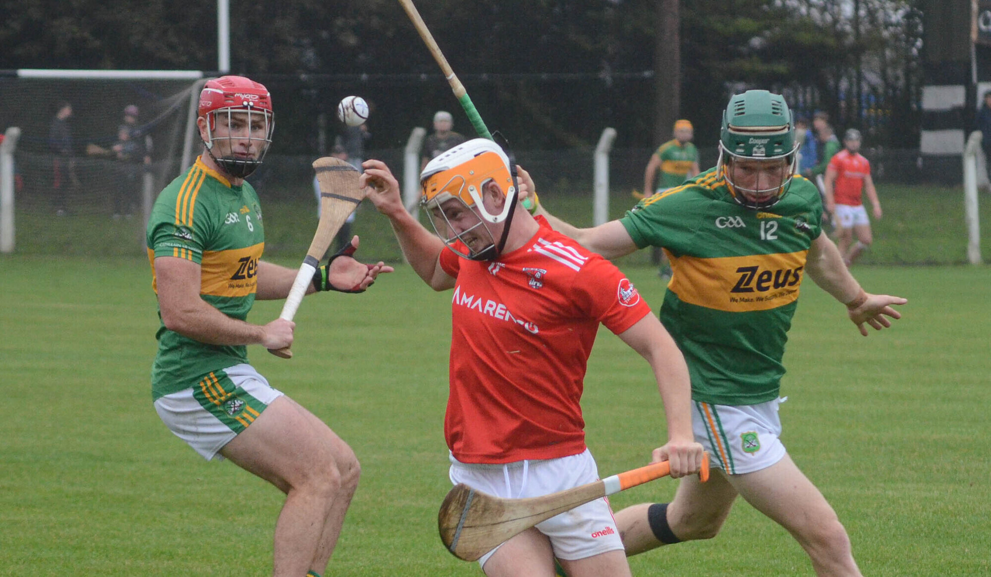  HUNTING IN PACKS: Castlemartyr's Eoghan Martin attempts to grab the sliothar ahead of Colm Spillane and Colm McCarthy of Castlelyons. Pic: Howard Crowdy