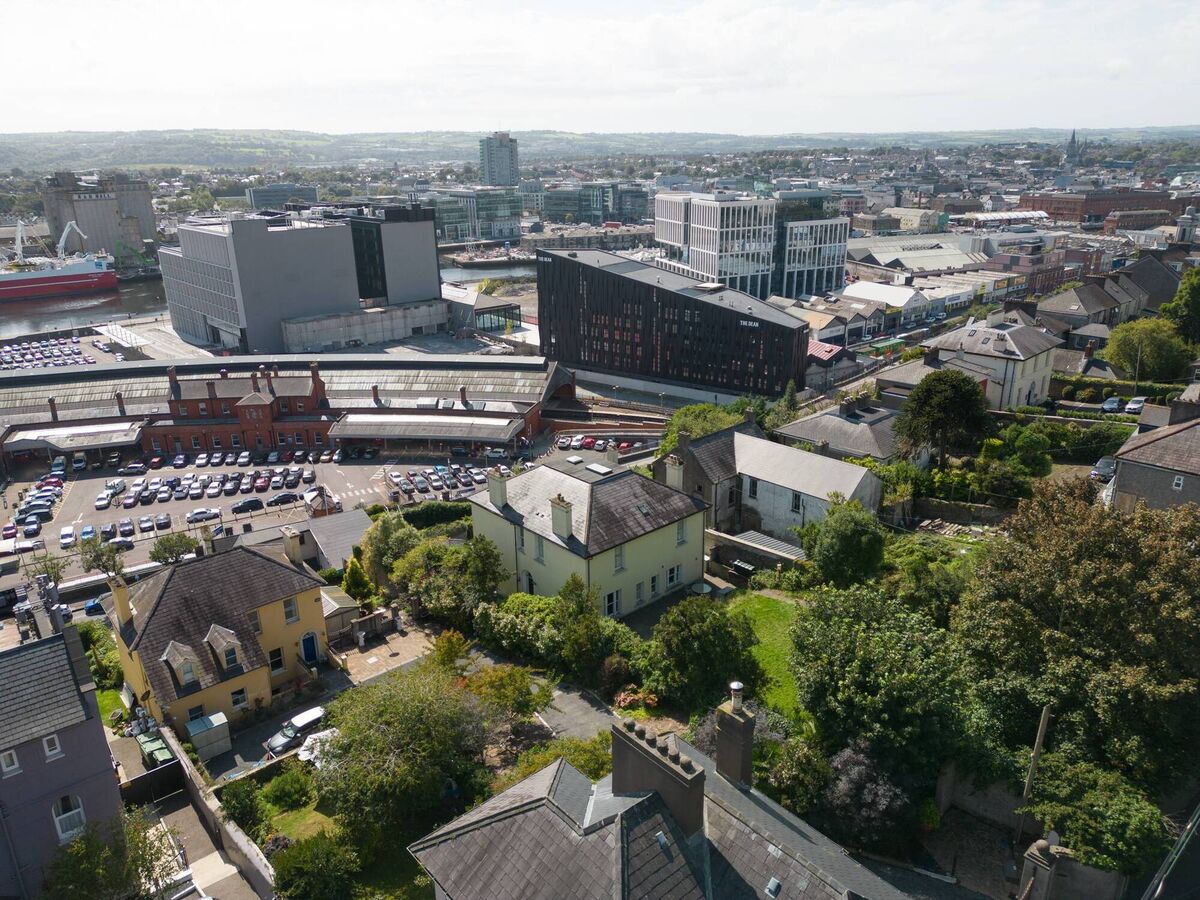 View to evolving city quays over Eagle Lodge.