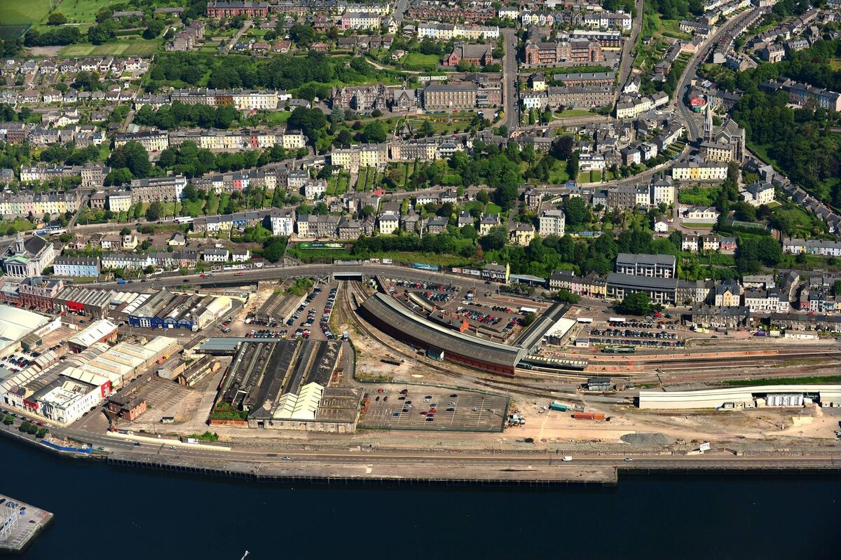 A 2014 view over Horgans Quay, and Kent Railway station to St Luke's Cross. Picture: Denis Scannell