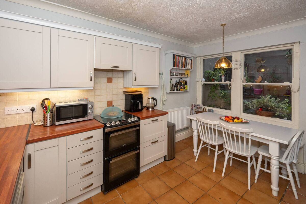 Cosy lower-ground kitchen.