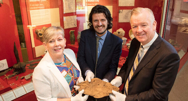 Cork City Council CEO Ann Doherty, Cork Public Museum acting curator Daniel Breen, and BAM CEO Theo Cullinane, were among those to officially launch the ‘Below Our Feet’ Viking Exhibition at Cork Public Museum. Picture: Michael O’Sullivan