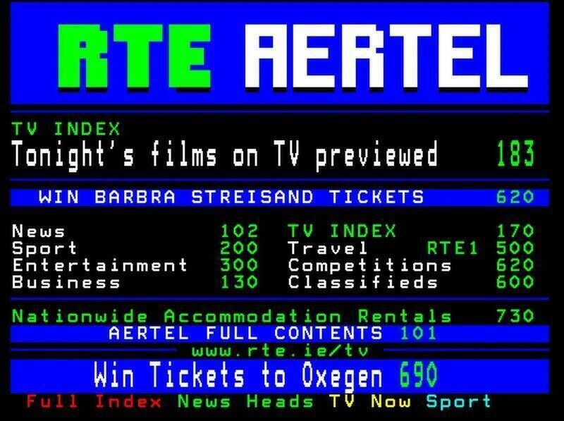 Almost four decades in service, RTÉ's Aertel telext service will be switched off on October 12. File picture: RTÉ 