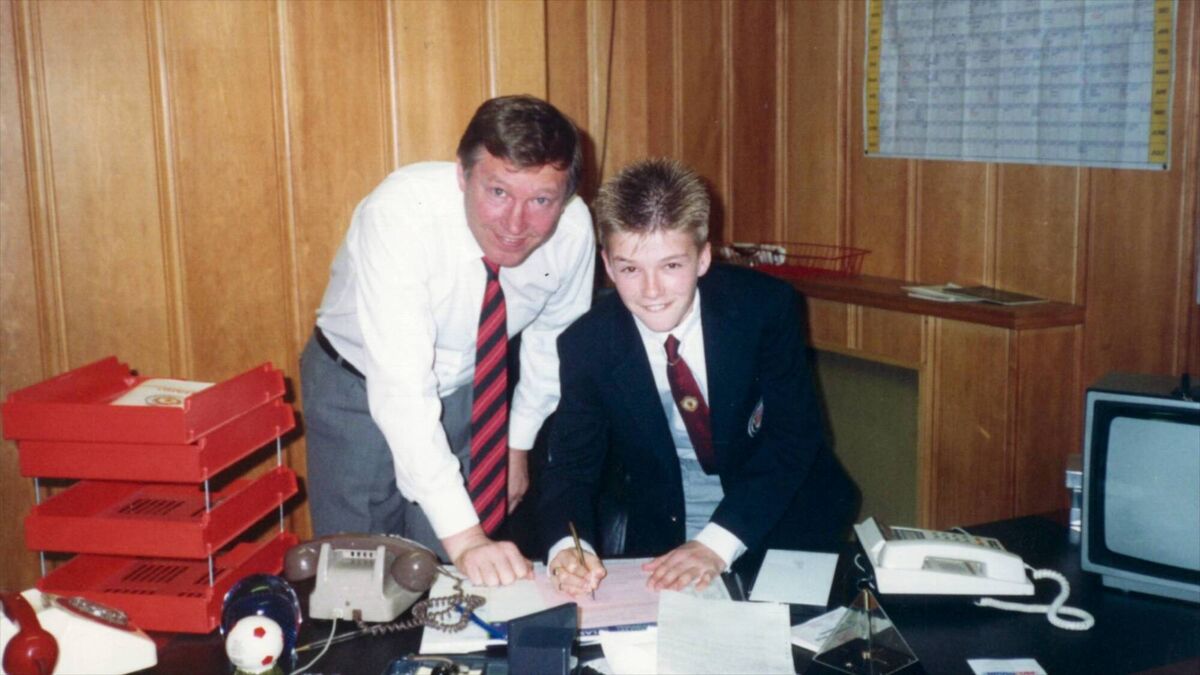 David Beckham with Alex Ferguson David Beckham with Alex Ferguson
