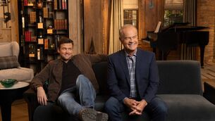 <p>Jack Cutmore-Scott as Freddy Crane and Kelsey Grammer as Frasier Crane in the new series of Frasier, bowing Friday on Paramount+.</p>