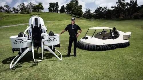Bubba Watson, with his jetpack and hovermobile golf carts, ideal purchases for any billionaire retirees keen for a round of golf without all the walking between shots. 