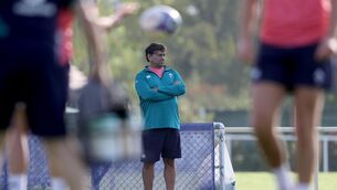 <p>WATCHING ON: IRFU Performance Director David Nucifora watches Ireland train at Complexe de la Chambrerie in Tours. Pic: INPHO/Dan Sheridan</p>