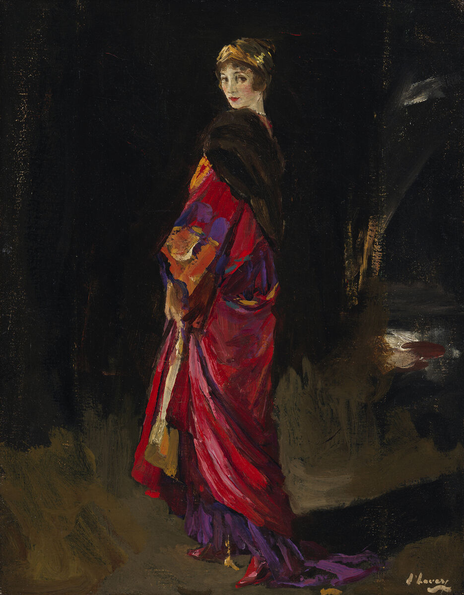 Lady Lavery in an Evening Cloak by Sir John Lavery. Lady Lavery in an Evening Cloak by Sir John Lavery.