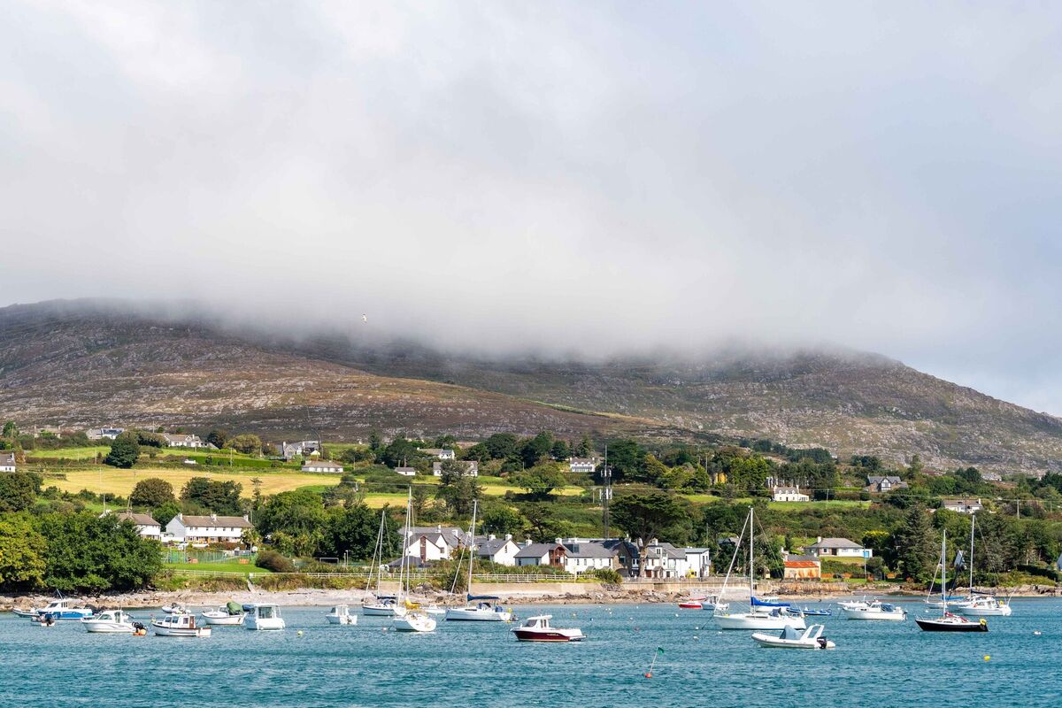 Schull and Mount Gabriel covered by low cloud. Picture: Andy Gibson.