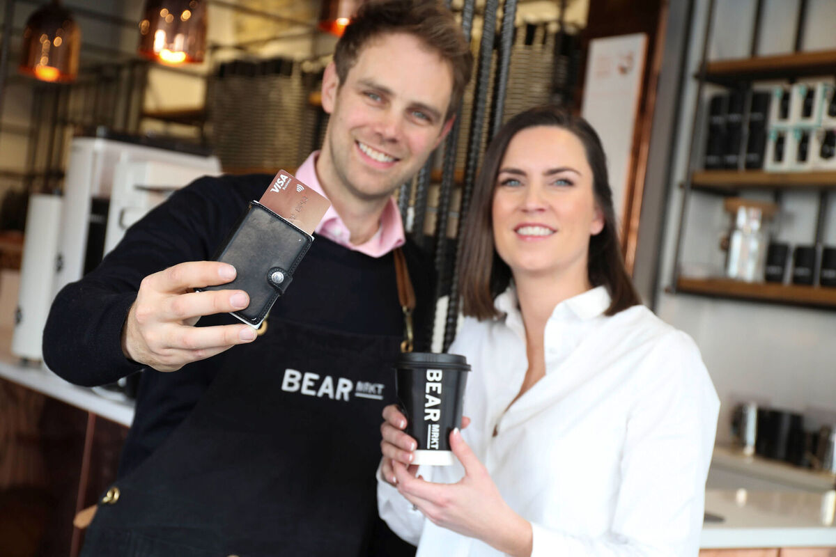 Husband and wife team Stephen and Ruth Deasy of Bear Market Coffee shop which was one of the first in Ireland where customers cannot pay with cash.