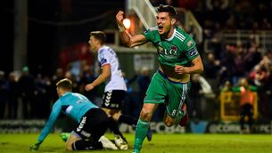 <p>2018: Graham Cummins of Cork City celebrates after scoring his side's first goal during the FAI Cup semi-final replay against Bohemians. Pic: Seb Daly/Sportsfile</p>