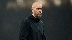 <p>PRESSURE: Erik ten Hag endured another disappointing evening against Galatasaray.  Picture: Martin Rickett/PA</p>