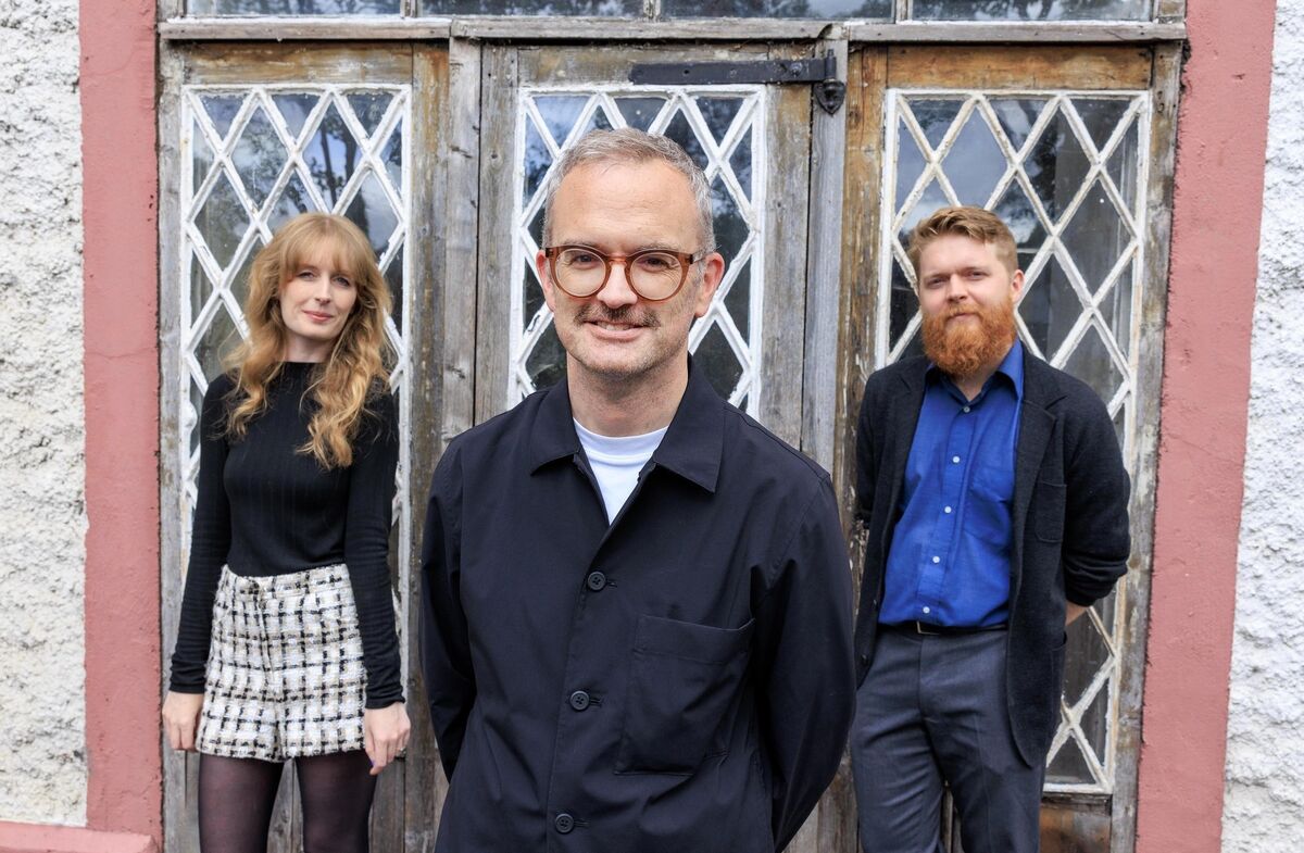 Laura Carroll and Ciarán Molumby, Islander Architects, and front, Emmett Scanlon, IAF. Picture: Marc O'Sullivan Laura Carroll and Ciarán Molumby, Islander Architects, and front, Emmett Scanlon, IAF. Picture: Marc O'Sullivan
