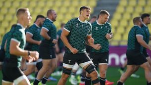 <p>LAST MINUTE PREP: Wales' Dafydd Jenkins during the team run at the Stade de la Beaujoire in Nantes. Pic: David Davies/PA Wire</p>