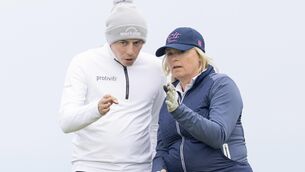 <p>FAMILY AFFAIR: Matt Fitzpatrick playing alongside his mother Susan during day two of the 2023 Alfred Dunhill Links Championship at St Andrews. Pic: Robert Perry/PA Wire</p>