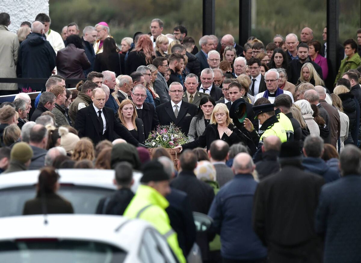 Jessica Gallagher's funeral in October 2022. The blast at the Applegreen petrol station claimed the lives of 10 people. Picture: Charles McQuillan/Getty Jessica Gallagher's funeral in October 2022. The blast at the Applegreen petrol station claimed the lives of 10 people. Picture: Charles McQuillan/Getty