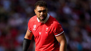<p>Taulupe Faletau suffered a broken arm during Wales’ victory over Georgia (David Davies/PA)</p>