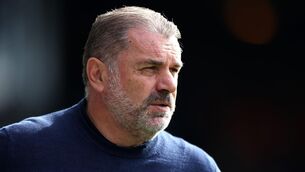 <p>UPBEAT: Tottenham manager Ange Postecoglou at Kenilworth Road.</p>