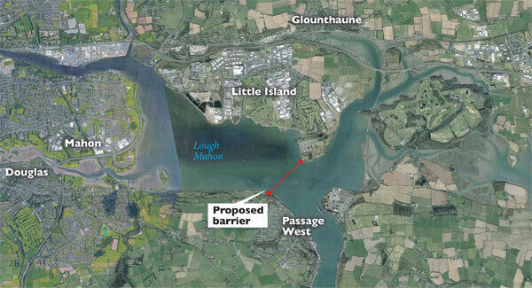 Image taken from teh report by HR Wallingford on the Cork City tidal barrier