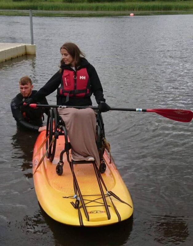Geraldine Lavelle kayaking on Lough Lannagh with Jarlath McHale. 'We can live happy, independent lives and contribute to society. With the right supports, people can go back to work.' File picture 