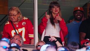 <p>NEW FAN: Donna Kelce and Taylor Swift during the first half of a game between the Chicago Bears and the Kansas City Chiefs at Arrowhead Stadium. Pic: Jason Hanna/Getty Images</p>