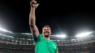 <p>SALUTE: Ireland's Peter O'Mahony celebrates in the Stade de France. Pic: Dan Sheridan, Inpho</p>
