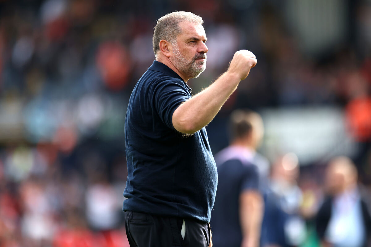 G'DAY: Tottenham Hotspur manager Ange Postecoglou applauds the fans.