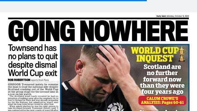Monday's Scottish Daily Mail back page