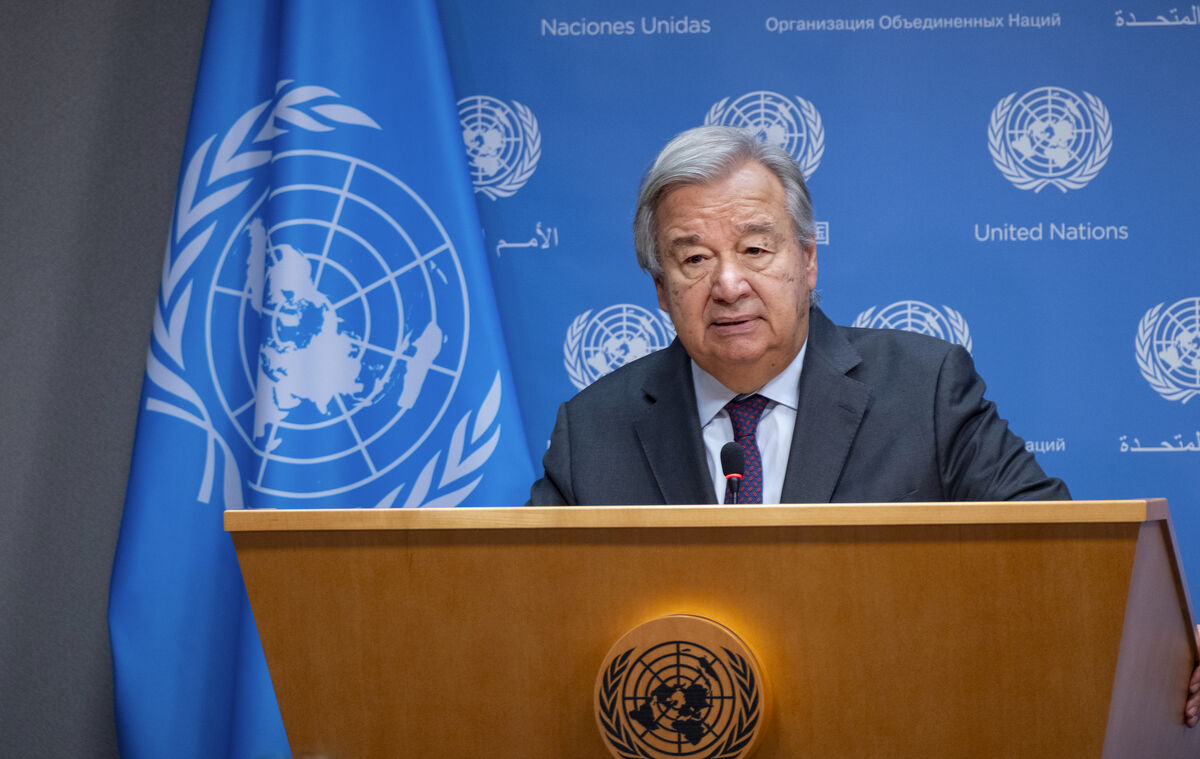 United Nations secretary-general Antonio Guterres addresses the situation in Israel at United Nations headquarters on Monday (Craig Ruttle/AP/PA) United Nations secretary-general Antonio Guterres addresses the situation in Israel at United Nations headquarters on Monday (Craig Ruttle/AP/PA)