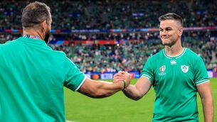 <p>LEADERS: Ireland's head coach Andy Farrell and captain Jonathan Sexton after the win over Scotland. Pic: INPHO/Dan Sheridan</p>