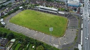 <p>DERELICT: A general view of Casement Park in Belfast. Pic: PA</p>