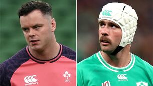 <p>INJURY DOUBTS: James Ryan and Mack Hansen are doubtful for Ireland’s World Cup quarter-final. Pic: PA</p>