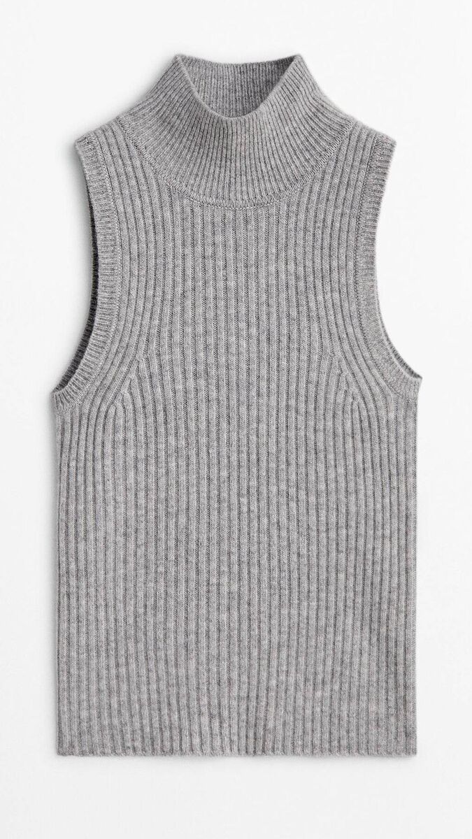 Studio wool blend ribbed knit top, Massimo Dutti, €69.95