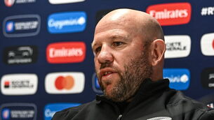 <p>IMPROVED PACK: Forwards coach Jason Ryan during a New Zealand rugby media conference at INSEP in Paris, France. Pic: Harry Murphy/Sportsfile</p>