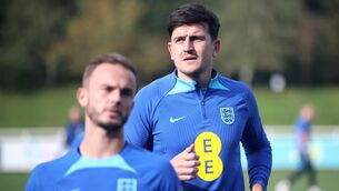 <p>TOUGH TIMES: England's Harry Maguire during a training session at St George's Park. Pic: Simon Marper/PA Wire</p>