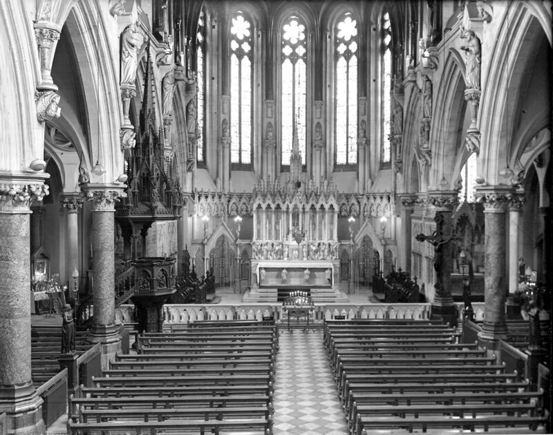 Interior view of St Peter and Paul's Church, Cork, in 1952.