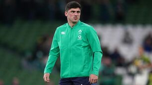<p>INCLUDED: Ireland's Jimmy O'Brien warming up ahead of the Autumn International match at the Aviva Stadium, Dublin. Picture date: Saturday November 5, 2022.</p>