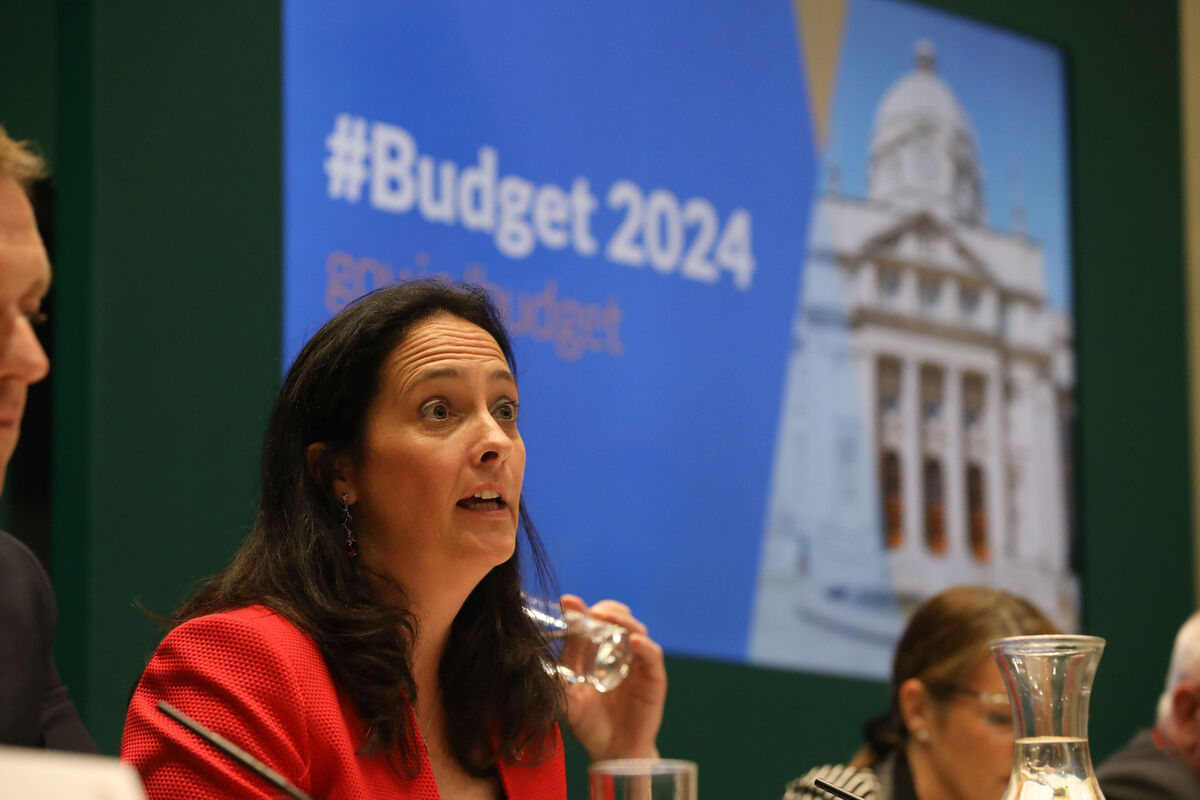 Media Minister Catherine Martin at the Budget 2024 briefing on Wednesday. Ms Martin said the Government would provide RTÉ with €16m in interim funding in December. Picture: Sasko Lazarov/Photocall Ireland